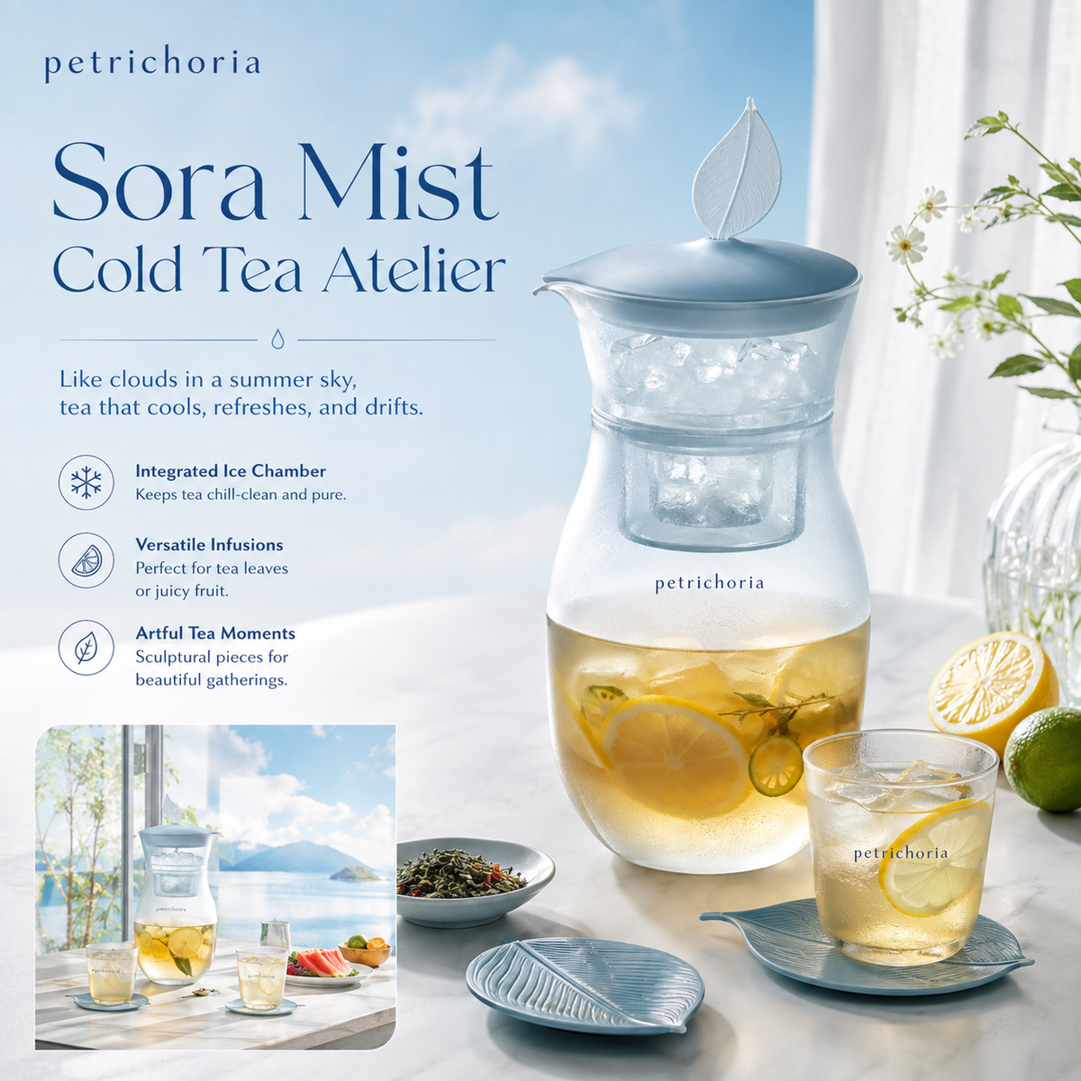 Petrichoria™ Sora Mist Cold Tea Atelier — Glass Iced Infusion Studio